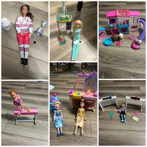 Barbie Sports and Play Doll Set with Pink and Blue Accessories